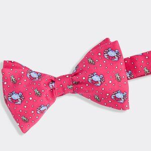 Vineyard Vines Men's Crab Bow Tie Silk Pink Blue Adjustable